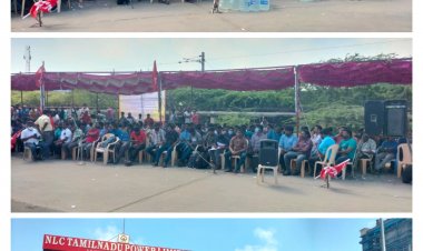 NTPL ஒப்பந்த ஊழியர்கள் 2 வது நாளாக தொடர் காத்திருப்பு போராட்டம் - 1200 பேர் பங்கேற்பு: 500 மெகாவாட் மின்சாரம் உற்பத்தி பாதிப்பு..!