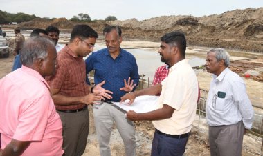 தடுப்பணைகள் அமைக்கும் பணிகள்: ஆட்சியர் செந்தில் ராஜ் ஆய்வு!!