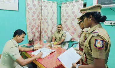 அனைத்து மகளிர் காவல் நிலையத்தில் எஸ்பி ஆய்வு