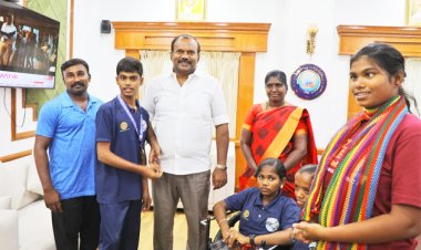 பாரா தடகள போட்டிகளில் பதக்கங்கள் வென்ற தூத்துக்குடி வீரர்கள்: மேயர் ஜெகன் பெரியசாமி வாழ்த்து!
