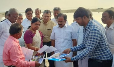 முள்ளக்காடு கடற்கரையில் நீர் சாகச விளையாட்டு சுற்றுலாதளம் அமையும் இடத்தில் 2 அமைச்சர்கள் ஆய்வு..!