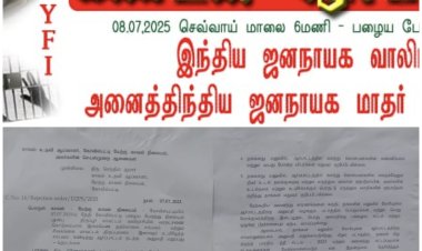 லாக்அப் படுகொலைக்கு எதிராக ஆர்ப்பாட்டம் நடத்த அனுமதி மறுப்பதா காவல்துறைக்கு வாலிபர் சங்கம் கண்டனம்!