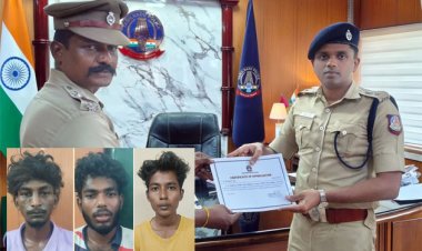 இளைஞரிடம் செயின் பறிக்க முயன்ற 3பேர் கைது : போலீசாருக்கு எஸ்பி பாராட்டு..!