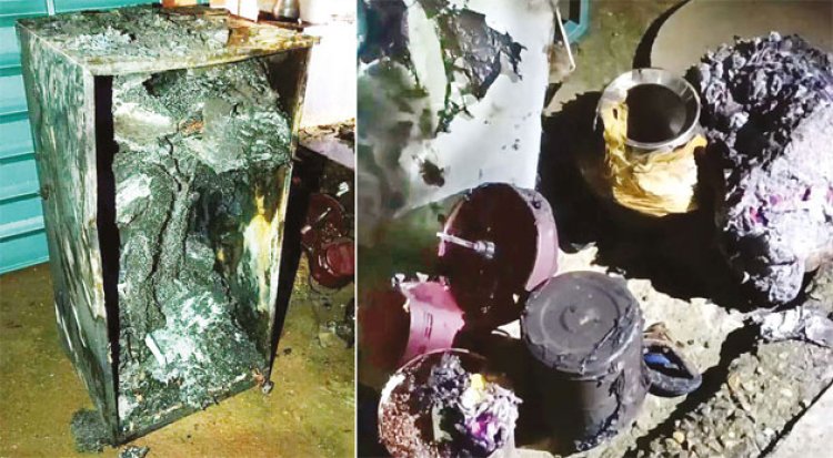 மெழுவர்த்தி தீபத்தால் குளிர்சாதனப்பெட்டி வெடித்து சிதறி ரூ.2 லட்சம் பொருட்கள் சேதம்..!