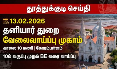 தூத்துக்குடியில் பிப்ரவரி 13  ஆம் தேதி  தனியார் துறை வேலைவாய்ப்பு முகாம் – மாவட்ட ஆட்சித்தலைவர் தகவல்