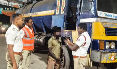 தூத்துக்குடியில் குடிபோதையில் கனரக டேங்கர் ஓட்டியவர் சிக்கினார்: வாகனம் பறிமுதல் – உரிமம் ரத்து நடவடிக்கை