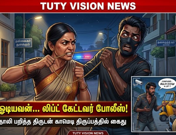 தூத்துக்குடியில் காமெடி சம்பவம்... 7 பவுன் தாலி பறித்த திருடன்… லிப்ட் கேட்டவர் போலீஸ் அதிகாரி!