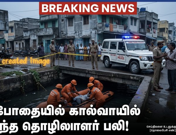 தூத்துக்குடியில் மது போதையில் கால்வாயில் விழுந்த தொழிலாளர் பலி – பரிதாப சம்பவம்