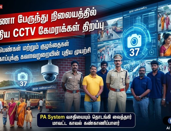 தூத்துக்குடி அண்ணா பேருந்து நிலையத்தில் 37 புதிய CCTV கேமராக்கள் – பெண்கள், குழந்தைகள் பாதுகாப்புக்கு காவல்துறை அதிரடி நடவடிக்கை..!