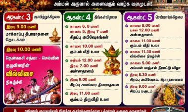 குலசேகரன்பட்டினம் முத்தாரம்மன் கோவிலில் ஆடி கொடை விழா ஆகஸ்ட் 3-ஆம் தேதி தொடக்கம் – தசரா விழா அக்டோபர் 11-ஆம் தேதி கொடியேற்றத்துடன் ஆரம்பம்
