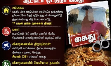 தூத்துக்குடியில் பரபரப்பு: பூட்டிய வீட்டை உடைத்து 17 பவுன் நகை திருட்டு – ஆட்டோ ஓட்டுநர் கைது!