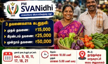 தூத்துக்குடி சாலையோர வியாபாரிகளுக்கு சூப்பர் வாய்ப்பு! ₹15,000 முதல் ₹50,000 வரை கடன் – செப்.9 முதல் சிறப்பு முகாம்!