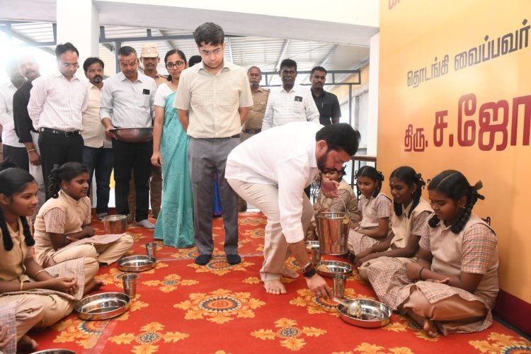 தூத்துக்குடியில் 57,259 மாணவர்களுக்கு இனி காலை உணவு! 1,378 பள்ளிகளில் காமராஜர் காலை உணவு திட்டம் விரிவாக்கம்: அமைச்சர் ஸ்ரீநாத் துவங்கி வைத்தார்!